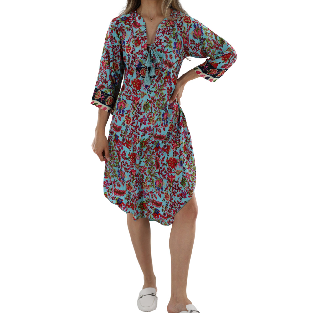 La Fiorentina Mid Length Chest Tie Front "Rebecca" Dress